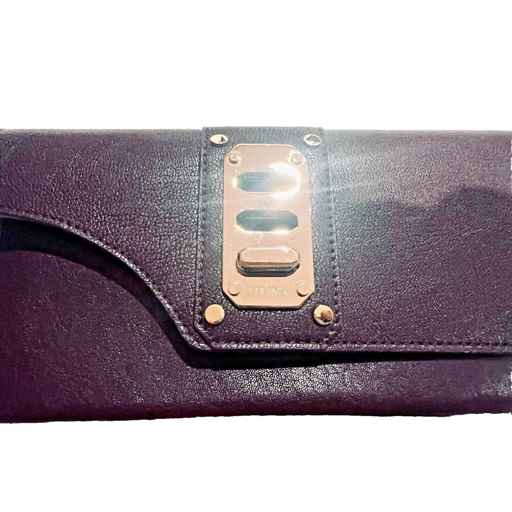 Versace authentic $1100 Leather Brown Women Crossbody Shoulder Bag chain handle